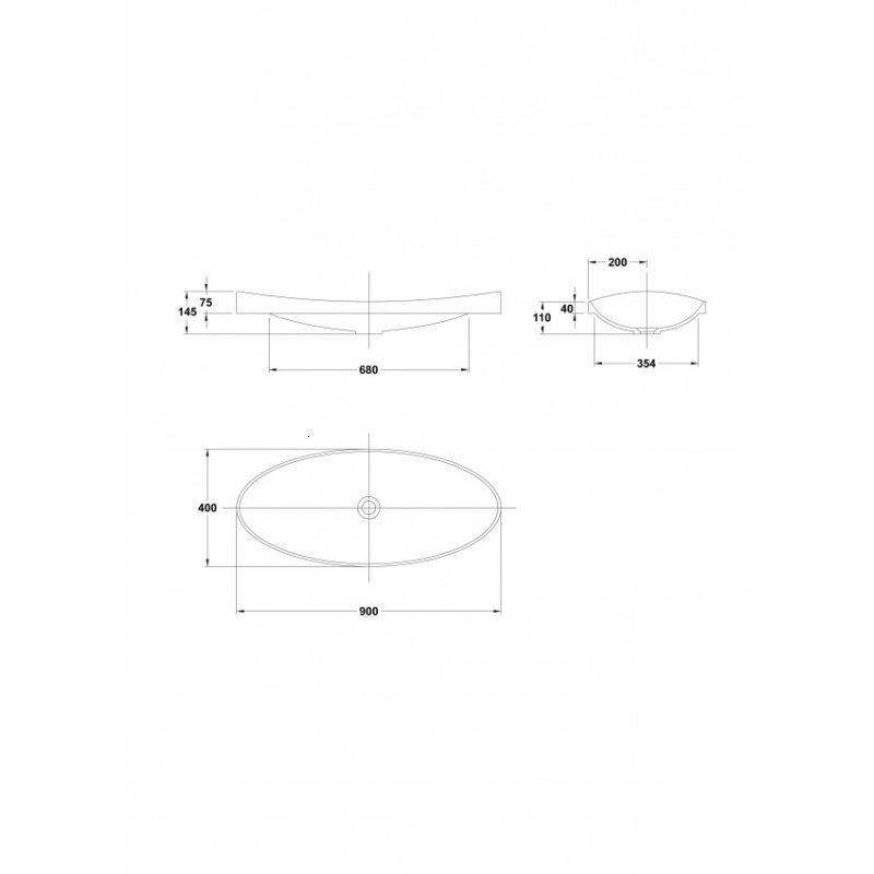 LAVOAR KLEA 90X40 CM ALB